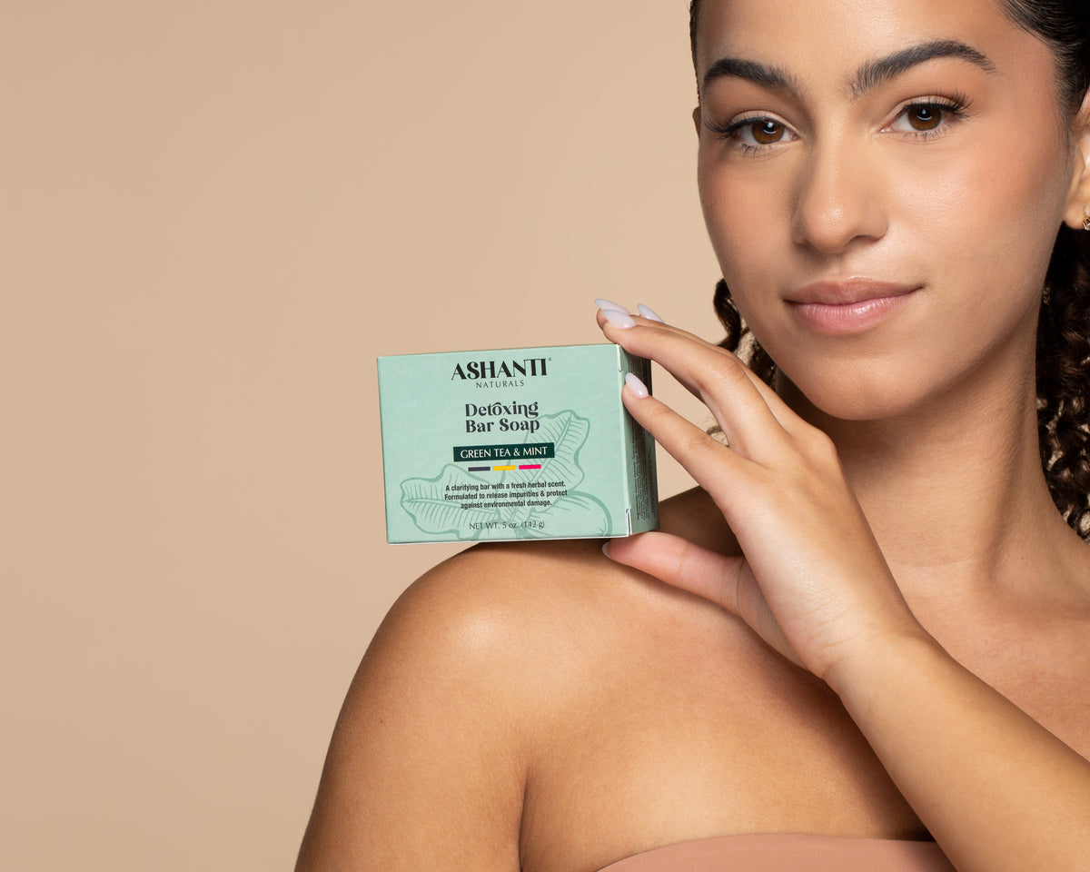 ASHANTI NATURALS Detoxing Green Tea & Mint Soap Bar